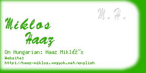 miklos haaz business card